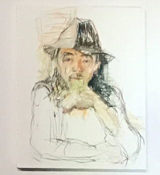朝倉さんが描いた「山本耀司さんの肖像画」も会場で展示されています！