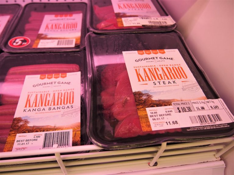 カンガルー肉がスーパーで普通に手に入ります。