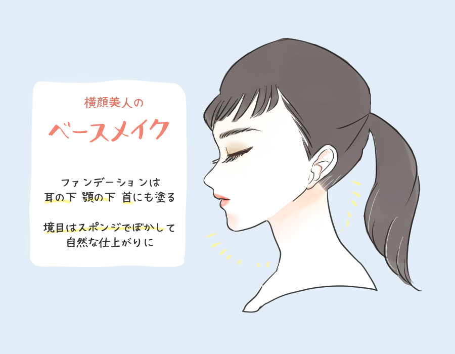 やべ 見とれちゃう 男が絶対好む 横顔美人メイク How To イラスト