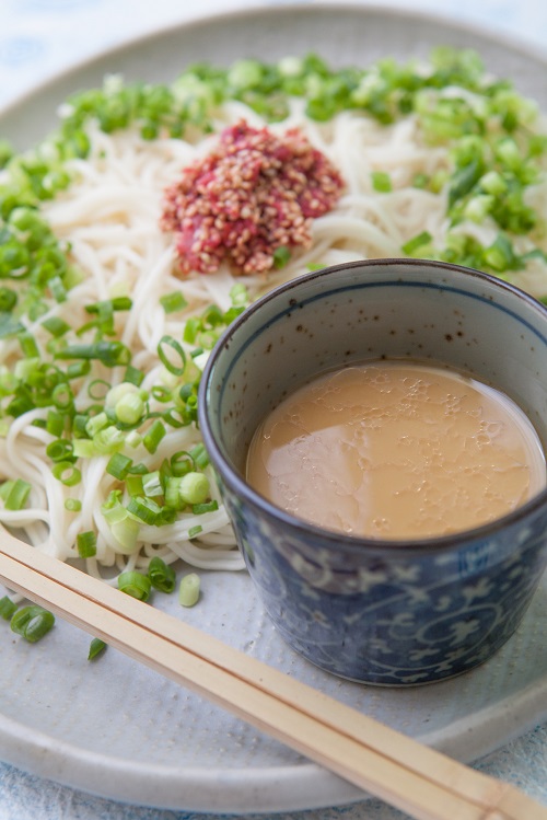 男子の食欲をそそる 夏バテ解消 梅入り豆乳ひやむぎ レシピ 文 レシピ オガワチエコ Ananweb マガジンハウス