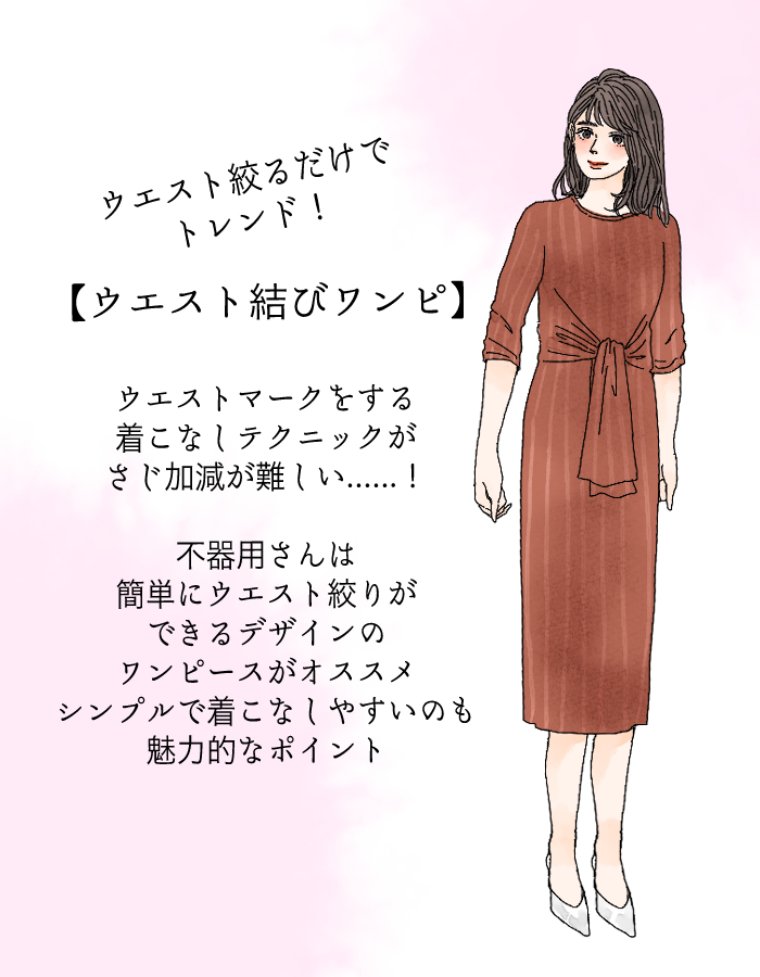 春はウエストマーク 難しくない 大人のトレンドコーデ 簡単攻略テク イラスト 角佑宇子 Anew マガジンハウス