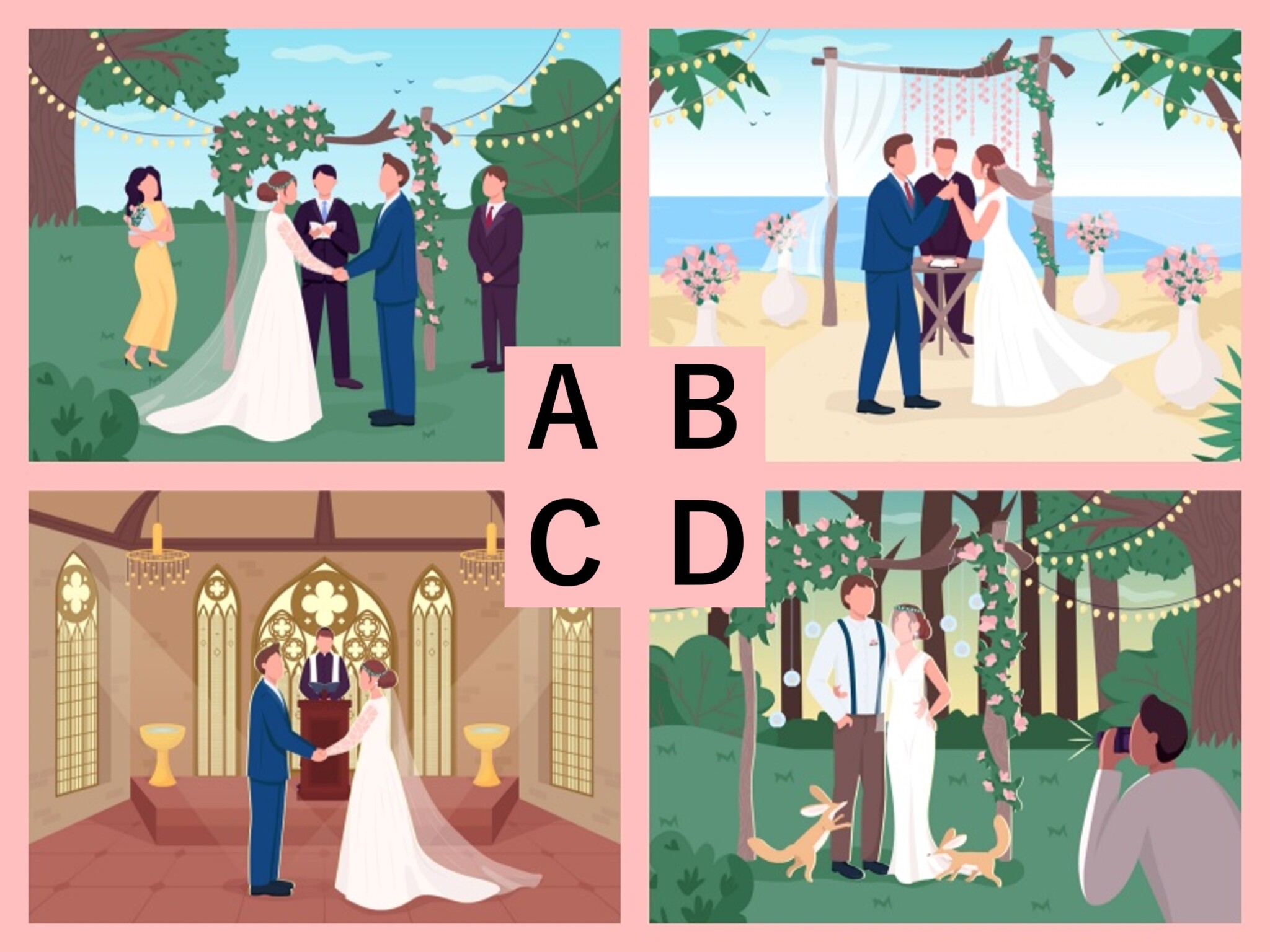 どの結婚式に憧れる 心理テスト 答えでわかる あなたが幸せになれる恋人のタイプ 文 月風うさぎ Ananweb マガジンハウス