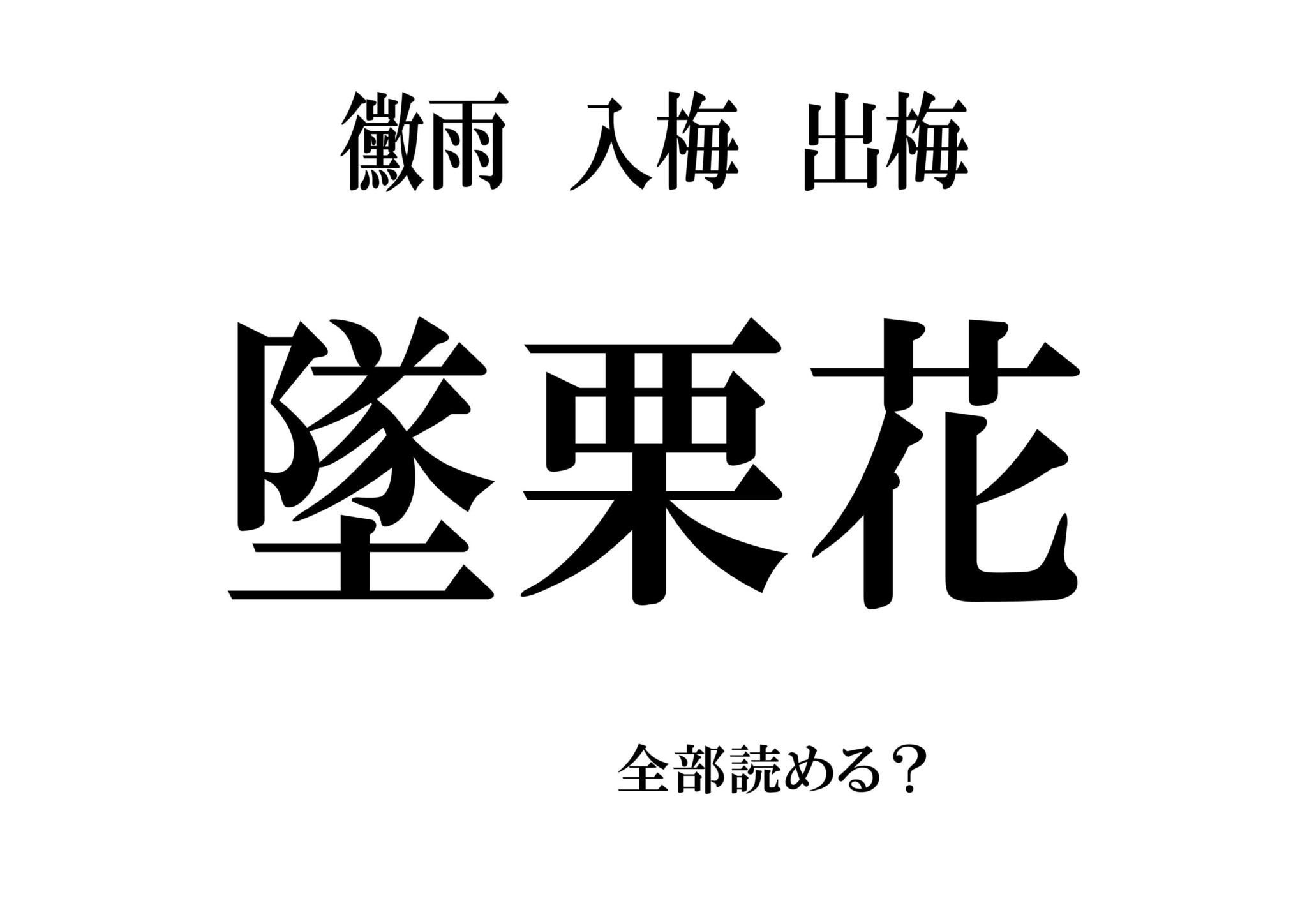 墜栗花 読めたらスゴイ 意外に読めない天候の漢字4選 文 田代わこ Ananweb マガジンハウス