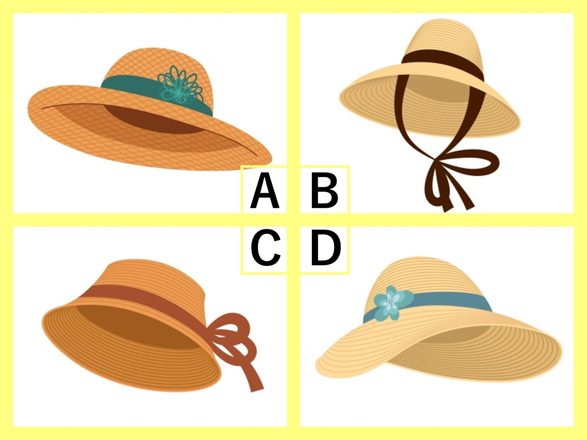 どの麦わら帽子をかぶりたい 心理テスト 答えでわかる あなたが大事にしたいもの 文 脇田尚揮 Ananweb マガジンハウス