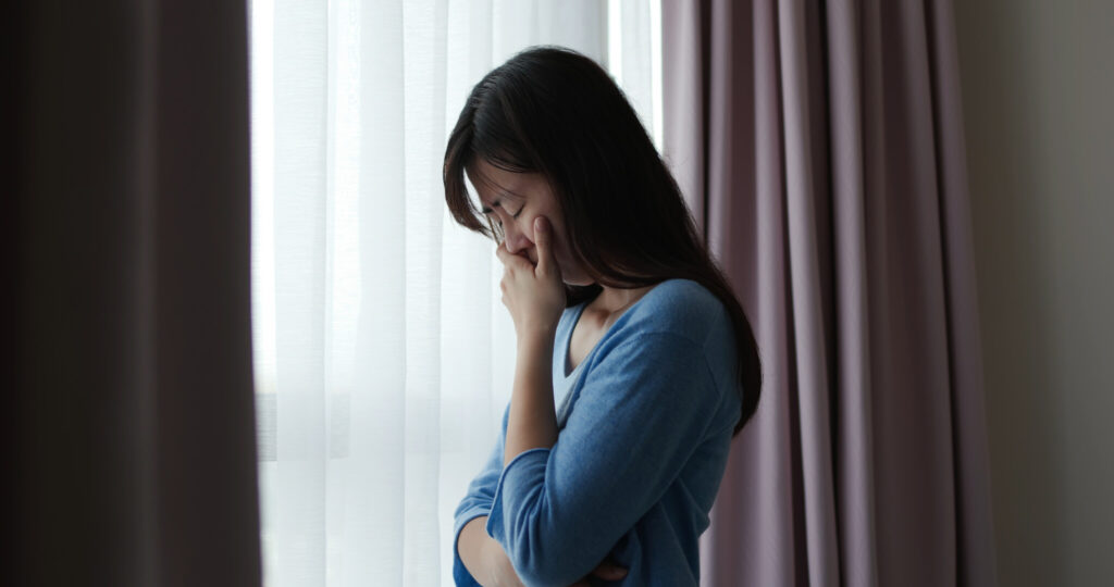 asian depression sad young woman