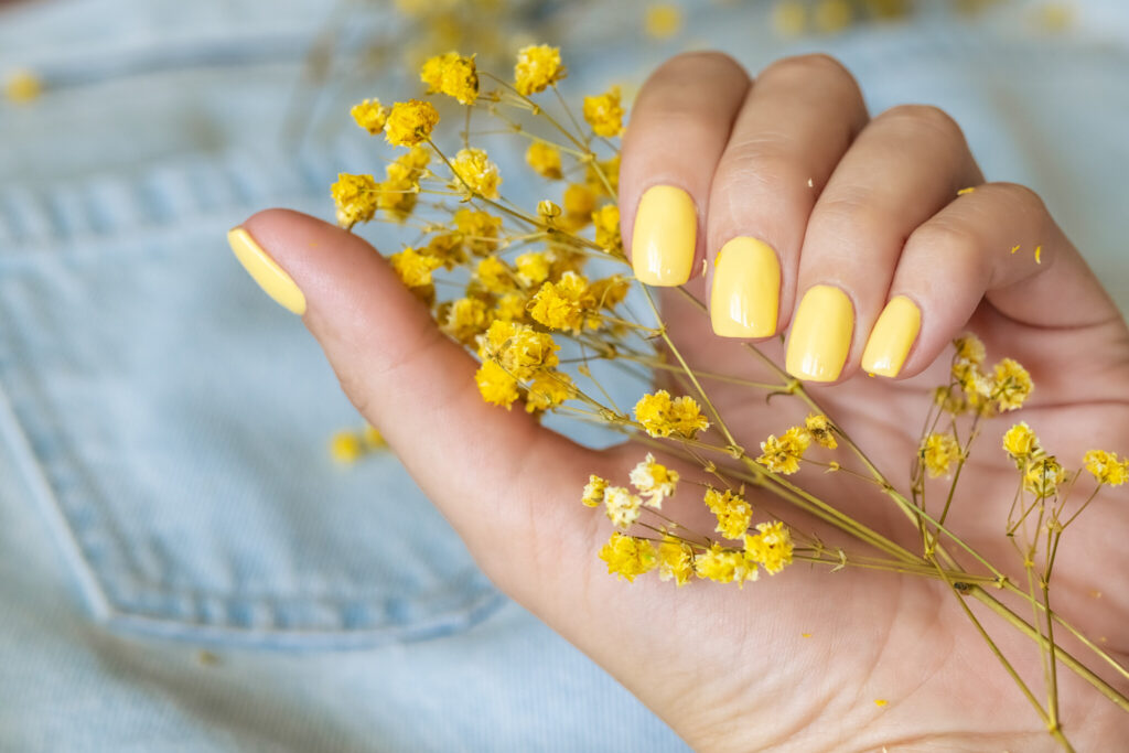 Beautiful woman’s nails with beautiful manicure. studio shot