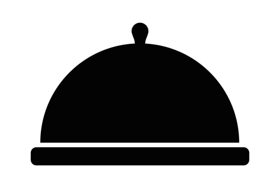 Covered food tray icon service black silhouette vector illustration isolated