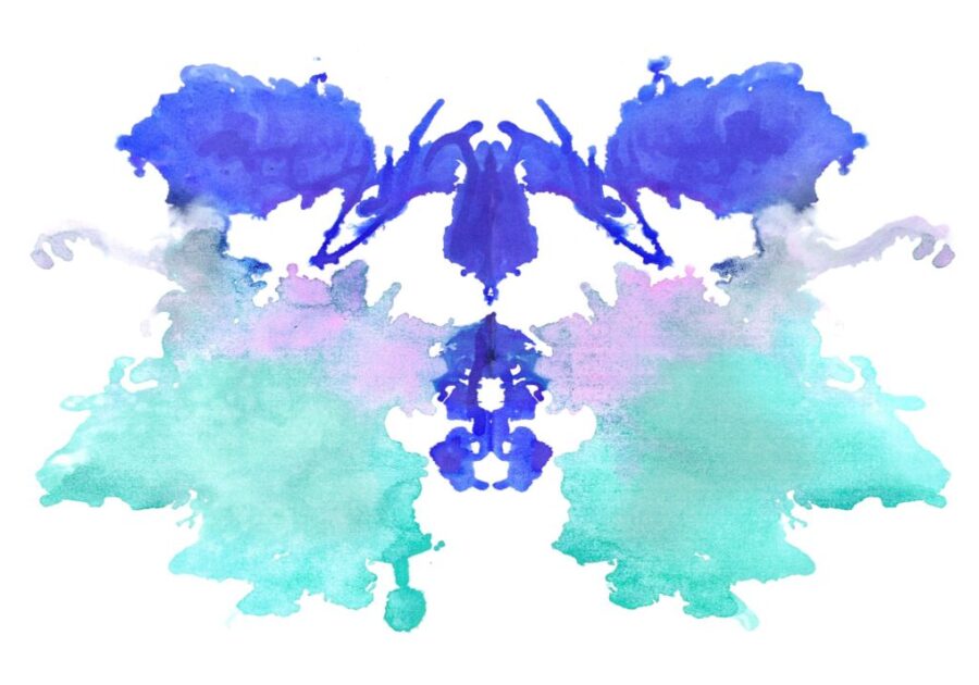 Photo,Colorful,Rorschach,Inkblot,Test,Isolated,On,White
