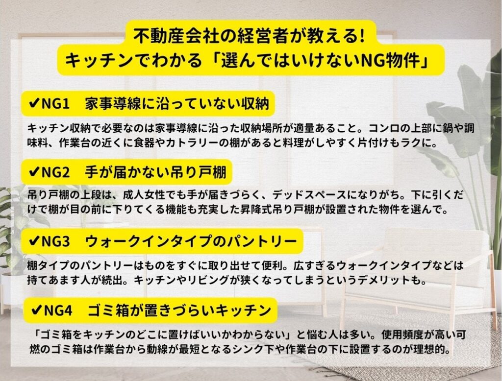 キッチン 台所 NG間取り 物件 不動産 購入 売買 マンション 一戸建て 住宅 選び方 選んではいけない